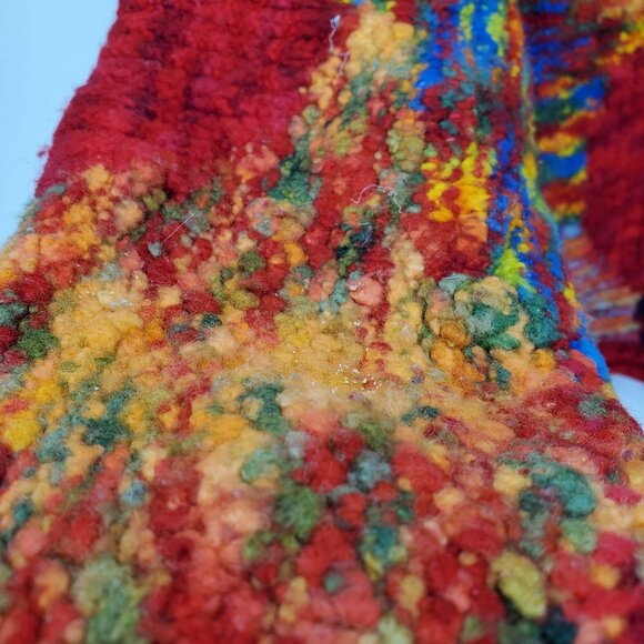 Homemade Abstract Textured Raised 3D Turtleneck Boxy Fit Pullover Sweater Top - Picture 7 of 9